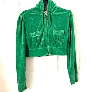 Arizona Jean Company Vibrant Green cropped zip up hoodie Jacket